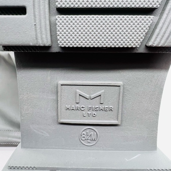 MARC FISHER WOMEN’S BEAUTIFUL TALL GRAY LEATHER PLATFORM MALENA BOOTS SIZE 8.5 - Picture 6 of 15